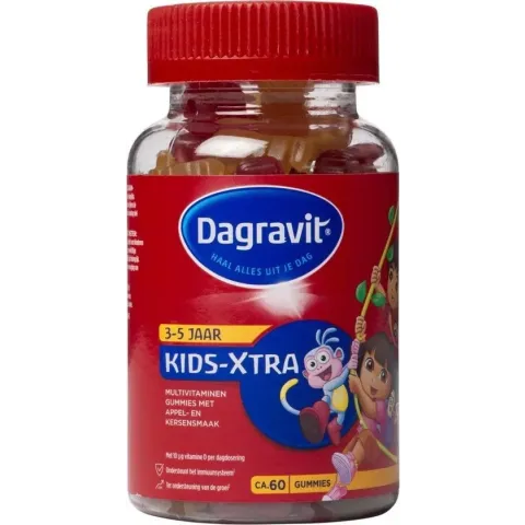Dagravit Kids-Xtra Dora 3-5 jaar - Multivitamine - Appel/kersen smaak - 60 tabletten