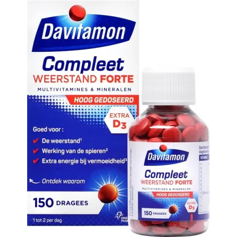 Davitamon Compleet Weerstand Forte met vitamine D - Multivitaminen en mineralen - Dragees 150 stuks