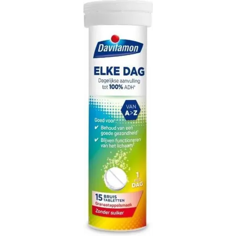 Davitamon Elke Dag - Complete multivitaminen met 22 essentiële vitamines en mineralen- 15 bruistabletten