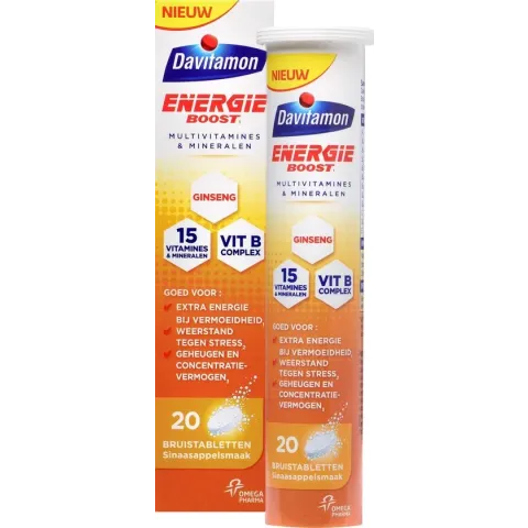 Davitamon Energie Boost Bruistabletten- Vitamine en Mineralen - 20 stuks