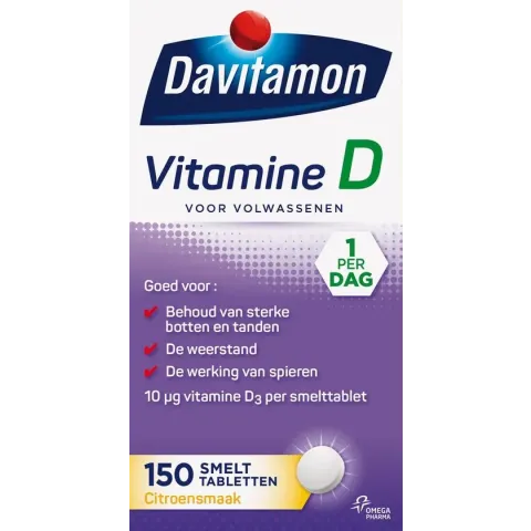Davitamon Vitamine D Volwassen Smelttablet 150 stuks