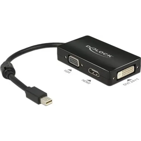 DeLOCK 0.16m DisplayPort/VGA + HDMI + DVI 0,16 m Mini DisplayPort Zwart