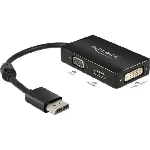 DeLOCK 0.16m DisplayPort/VGA+HDMI+DVI 0,16 m Zwart