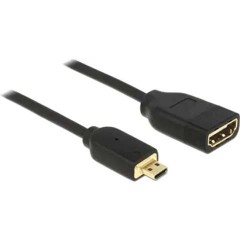 DeLOCK 0.2m, HDMI-A/HDMI Micro-D HDMI kabel 0,2 m HDMI Type D (Micro) HDMI Type A (Standaard) Zwart