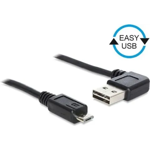 DeLOCK 0.5m, USB2.0-A/USB2.0 Micro-B USB-kabel 0,5 m 2.0 USB A Micro-USB B Zwart