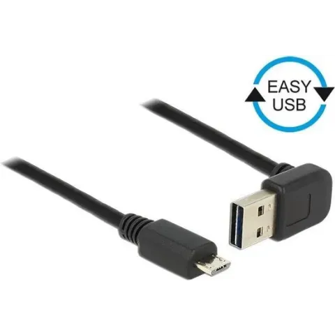 DeLOCK 1m, USB 2.0-A - USB 2.0 micro-B USB-kabel USB A Micro-USB B Zwart