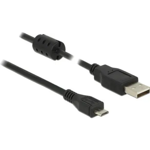 DeLOCK 2m, USB 2.0-A/USB 2.0 Micro-B USB-kabel USB A Micro-USB B Zwart