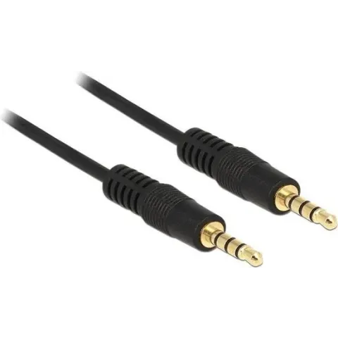 DeLOCK 3,5mm Jack 4-polig audio/video kabel AWG24 / zwart - 0,50 meter