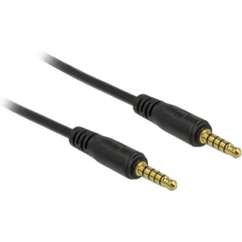 DeLOCK 3,5mm Jack 5-polig stereo audio kabel / zwart - 0,50 meter