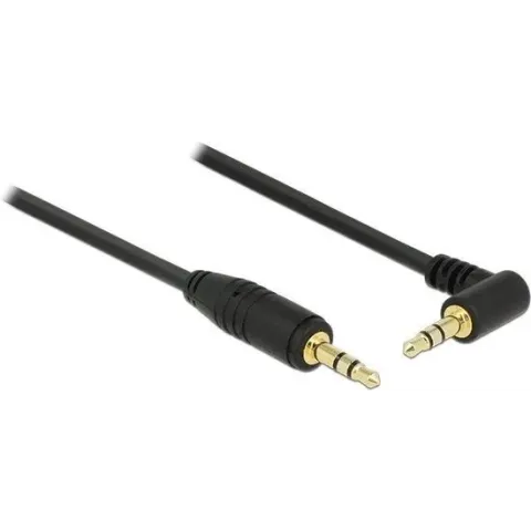 DeLOCK 3,5mm Jack stereo audio kabel / haaks - zwart - 5 meter