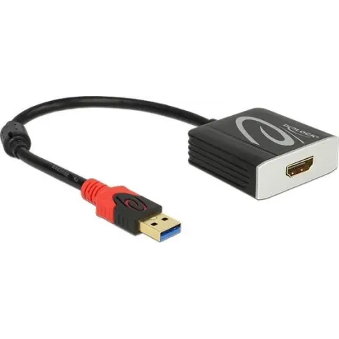DeLOCK 62736 video kabel adapter 0,2 m USB A HDMI Zwart