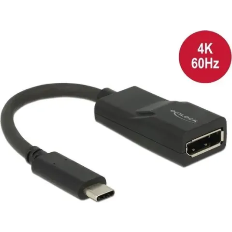 DeLOCK 62748 kabeladapter/verloopstukje USB Type-C Displayport Zwart