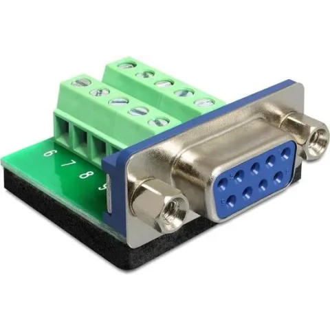 DeLOCK 65268 kabeladapter/verloopstukje Sub-D 9 pin Terminal block 10 pin Groen