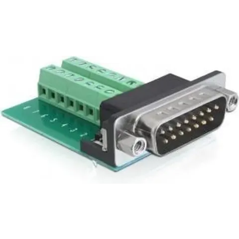 DeLOCK 65275 kabeladapter/verloopstukje Sub-D 15 pin Gameport 16 pin Terminal block Groen