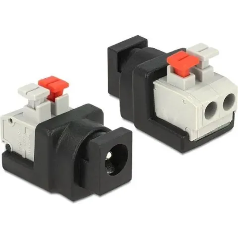 DeLOCK 65524 kabeladapter/verloopstukje DC 5.5 x 2.1 mm Zwart, Zilver