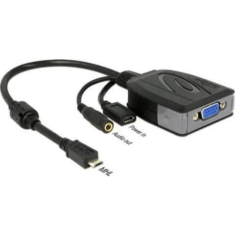 DeLOCK 65646 kabeladapter/verloopstukje USB Micro-B VGA (D-Sub) + USB Zwart