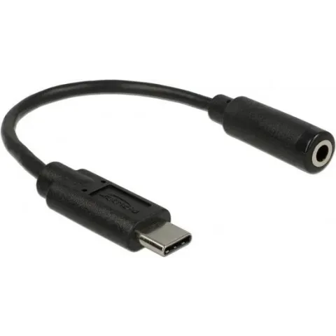 DeLOCK 65842 kabeladapter/verloopstukje USB Type-C 3,5 mm Zwart