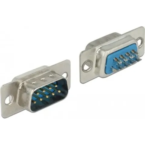 DeLOCK 65881 kabel-connector Sub-D 9 pin Blauw, Zilver