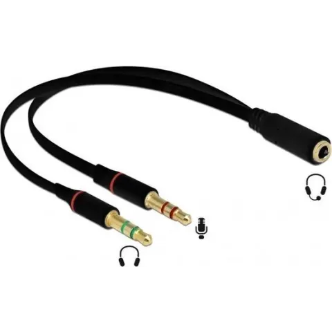 DeLOCK 65967 audio kabel 0,2 m 3.5mm 2 x 3.5mm Zwart