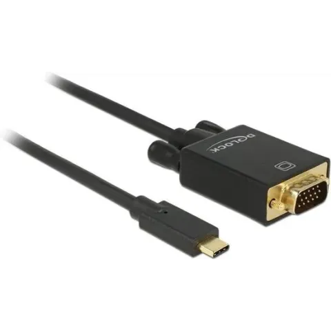 DeLOCK 85261 video kabel adapter 1 m USB C VGA (D-Sub) Zwart