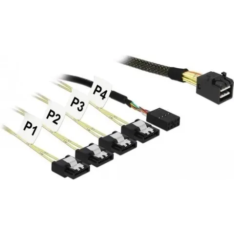 DeLOCK 85732 Serial Attached SCSI (SAS)-kabel 1 m Black / Green