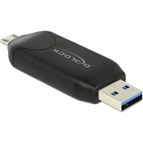 DeLOCK 91734 geheugenkaartlezer Zwart USB/Micro-USB
