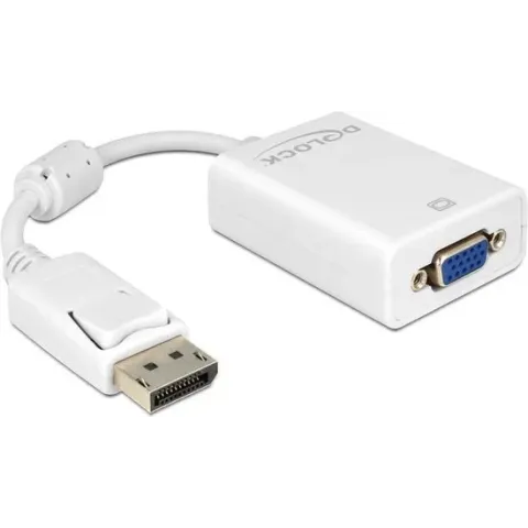 Delock - DisplayPort naar VGA Beeldscherm Adapter - wit