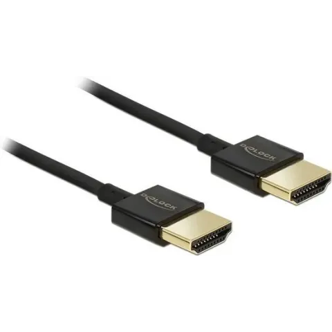 DeLOCK Dunne HDMI kabel - versie 2.0 (4K 60Hz) / zwart - 0,50 meter