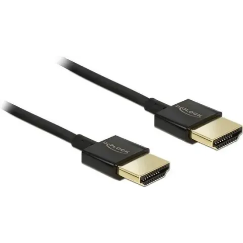 DeLOCK Dunne HDMI kabel - versie 2.0 (4K 60Hz) / zwart - 1 meter
