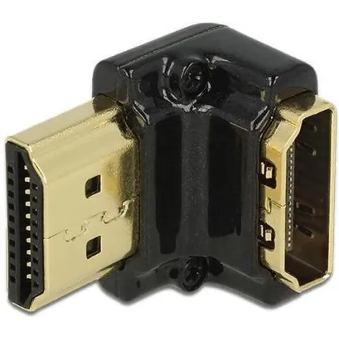 DeLOCK HDMI-A/HDMI-A male, F/M, 90° Zwart