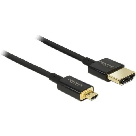 DeLOCK HDMI-A/HDMI Micro-D, 4.5 m HDMI kabel 4,5 m HDMI Type A (Standaard) HDMI Type D (Micro) Zwart