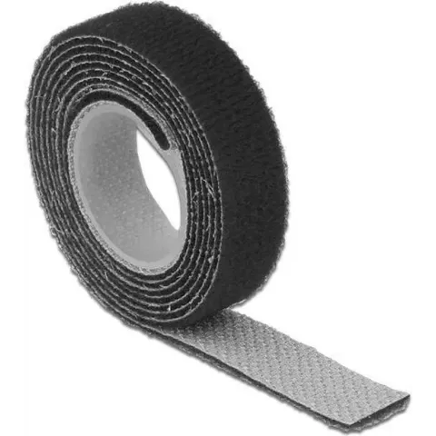 DeLOCK Klittenband rol - lengte 1m / breedte 13mm - zwart