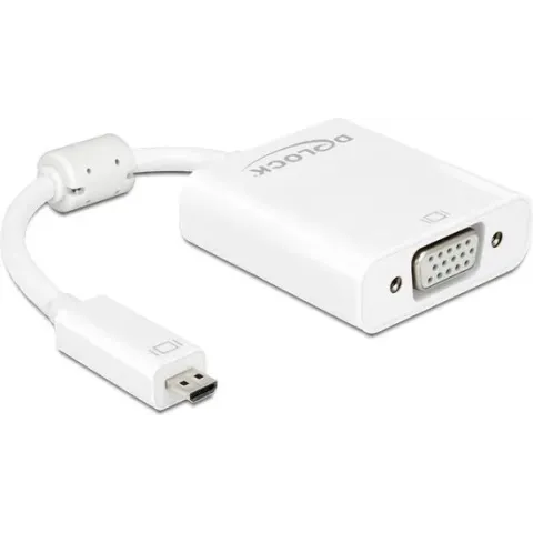 DeLOCK Micro HDMI naar VGA + 3,5mm adapter - wit - 0,15 meter