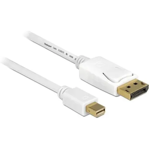 DeLOCK Mini DisplayPort - DisplayPort kabel - versie 1.2 (4K 60 Hz) / wit - 5 meter