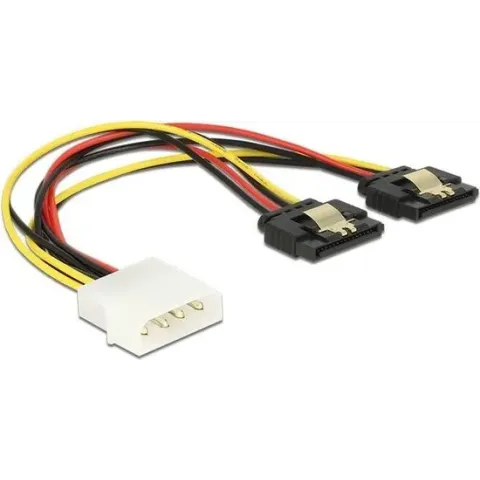 DeLOCK Molex (m) - 2x SATA (v) met metalen klem splitter - 0,20 meter