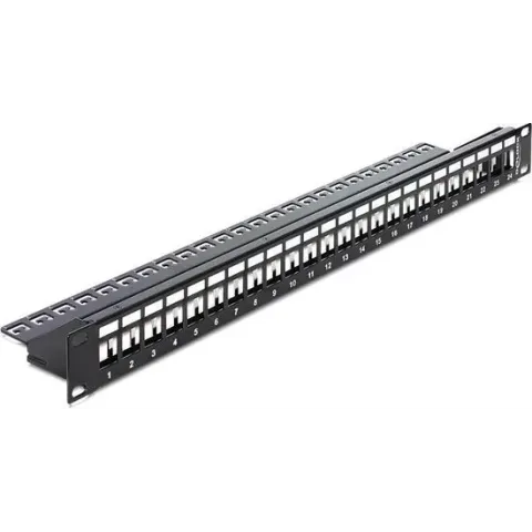 DeLOCK Premium 19'' Patch Panel 1U voor 24 Keystone modules / zwart