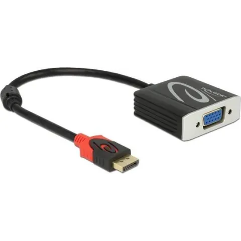 DeLOCK Premium DisplayPort 1.2 naar VGA adapter / zwart - 0,20 meter