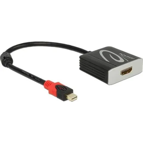 DeLOCK Premium Mini DisplayPort 1.2 naar HDMI 2.0 actieve adapter (4K 60 Hz) / zwart - 0,20 meter