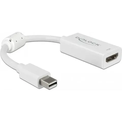 DeLOCK Premium Mini DisplayPort 1.4 naar HDMI 2.0 adapter (4K 60 Hz + HDR) / wit - 0,15 meter