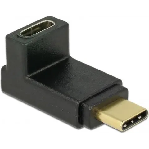 DeLOCK Premium USB-C naar USB-C adapter - haaks naar boven/beneden - USB3.1 Gen 2 - tot 20V/5A / zwart