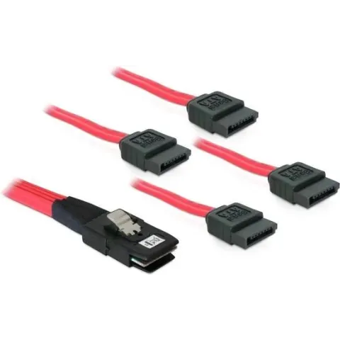 DeLOCK Sata 4x 1m SCSI-kabel Rood