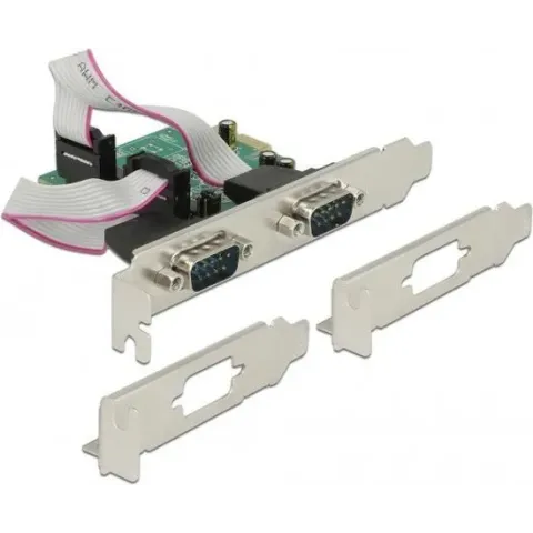 DeLOCK seriële RS232 PCI-Express kaart met 2 9-pins SUB-D poort en Low Profile brackets