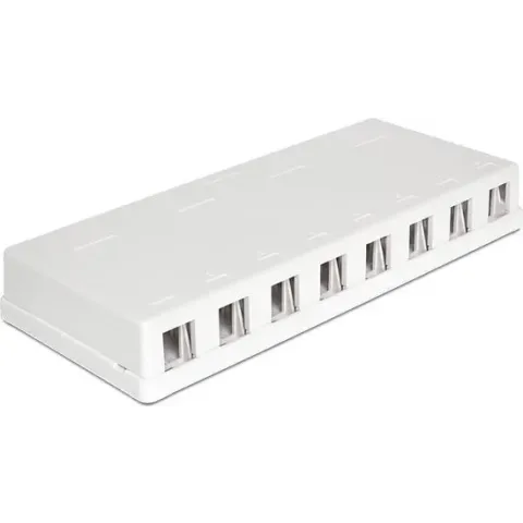 DeLOCK Uitvoerdoos voor 8 Keystone modules / wit