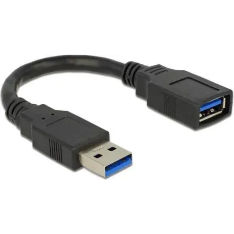 Delock - USB 3.0 Verlengkabel - Zwart - 0.15 meter