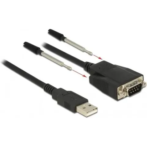 DeLOCK USB-A (m) naar 9-pins SUB-D met schroeven/moeren (m) seriële RS232 adapter / Prolific chip / ESD protectie - 1,3 meter