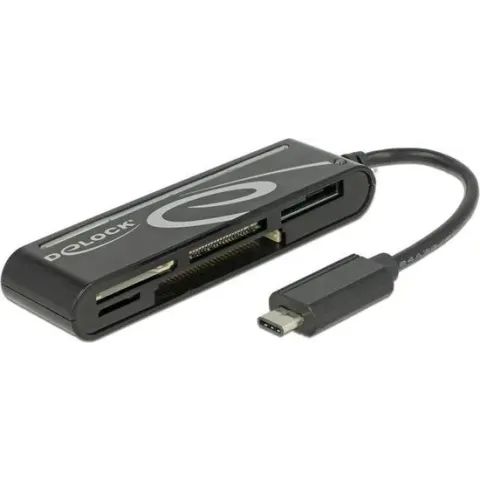 DeLOCK USB Cardreader all-in-one met USB-C connector en 5 kaartsleuven (o.a. SD 3.0/UHS-I) - USB2.0