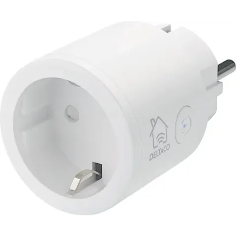 Deltaco Smart Home 1x Slimme Draadloze Stekker - WiFi - 10A - 2400W - Timer - Wit