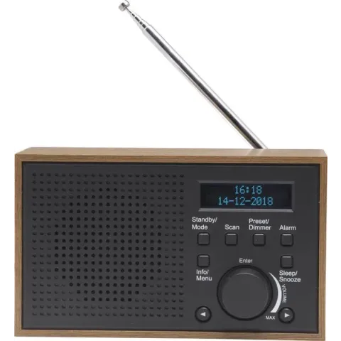 Denver DAB-46 / Retro FM radio / DAB + / LCD Display / Alarmfunctie / Donker Grijs