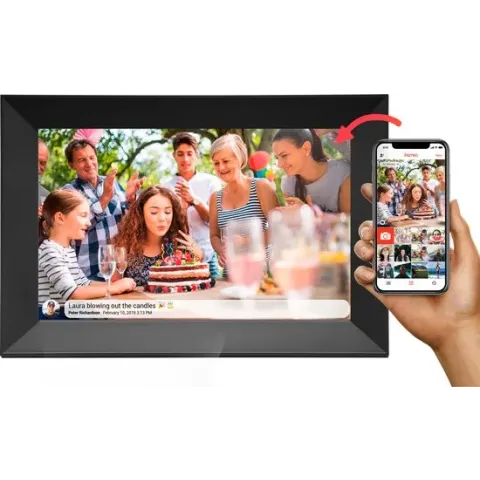 Denver PFF-1063 - 10.1 inch digitale fotolijst - fotokader - FRAMEO - 16GB - FULL HD - IPS touchscreen - Zwart
