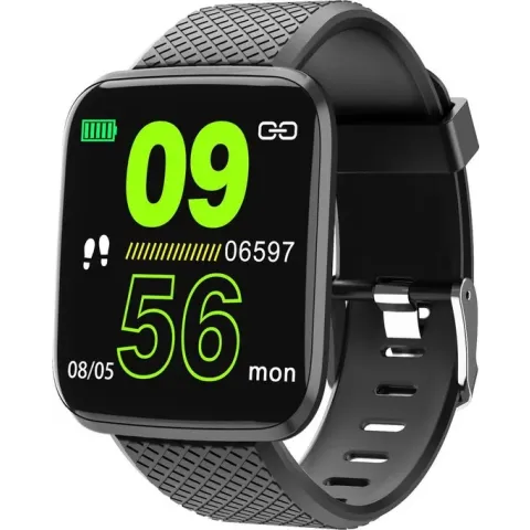 Denver SW-151 - Smartwatch - Sportwatch - Touchscreen - Stappenteller - Hartslagmeter - Bloeddrukmeter - Geschikt voor iOS & Android - zwart